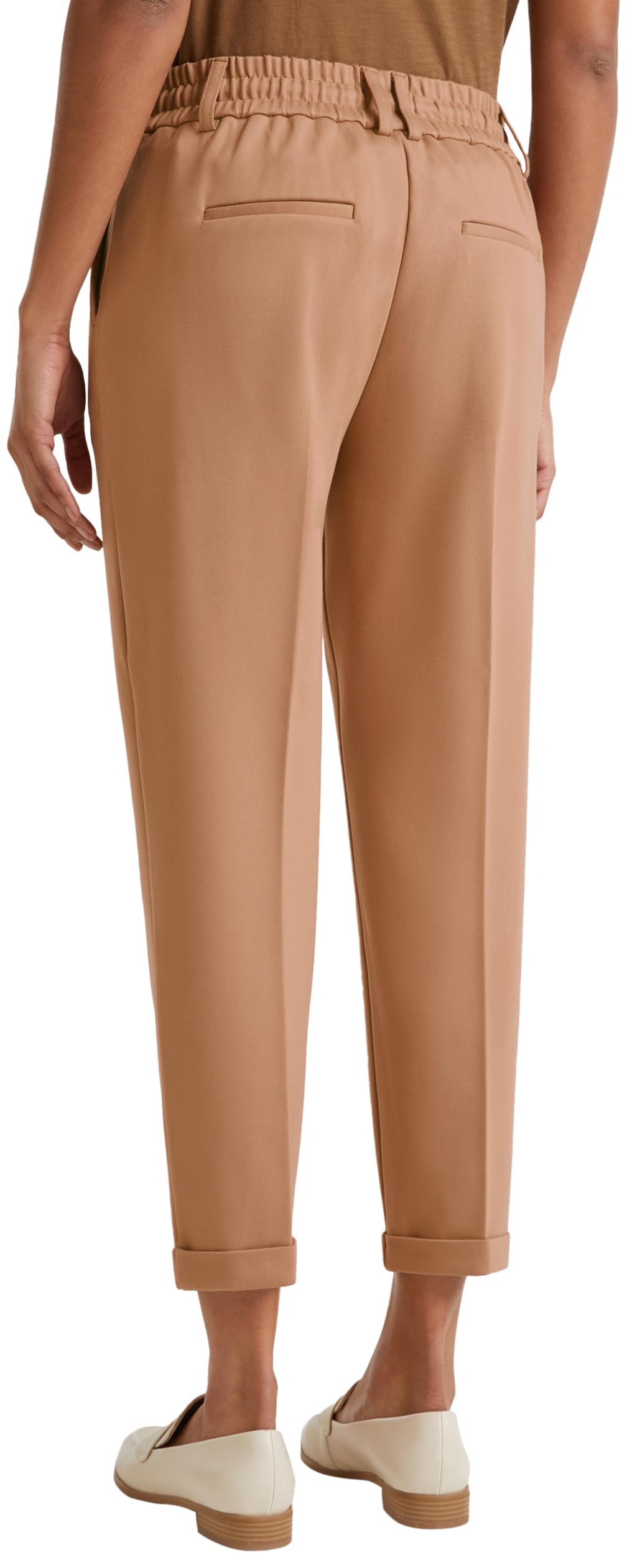 Benetton 4DI4DF00J Pantalone Jogger Donna Marrone M Viscosa