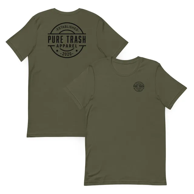 Pure Trash Established Maglietta Verde Militare cotone