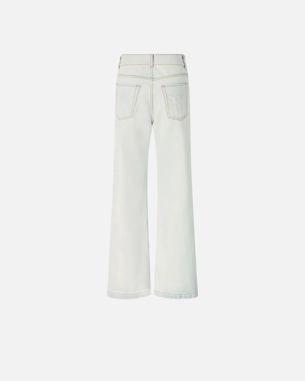 Pinko Wanda 106383 A34X Jeans Donna Azzurro Wide Leg