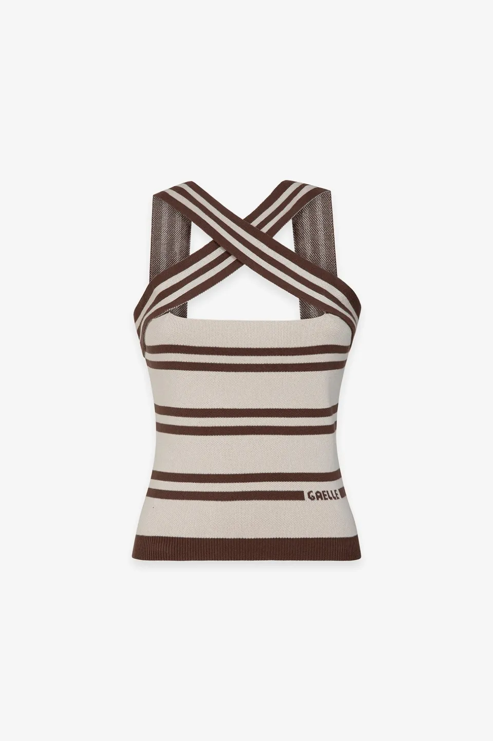 Gaelle Paris GAABW09412 top maglia righe moka cotone