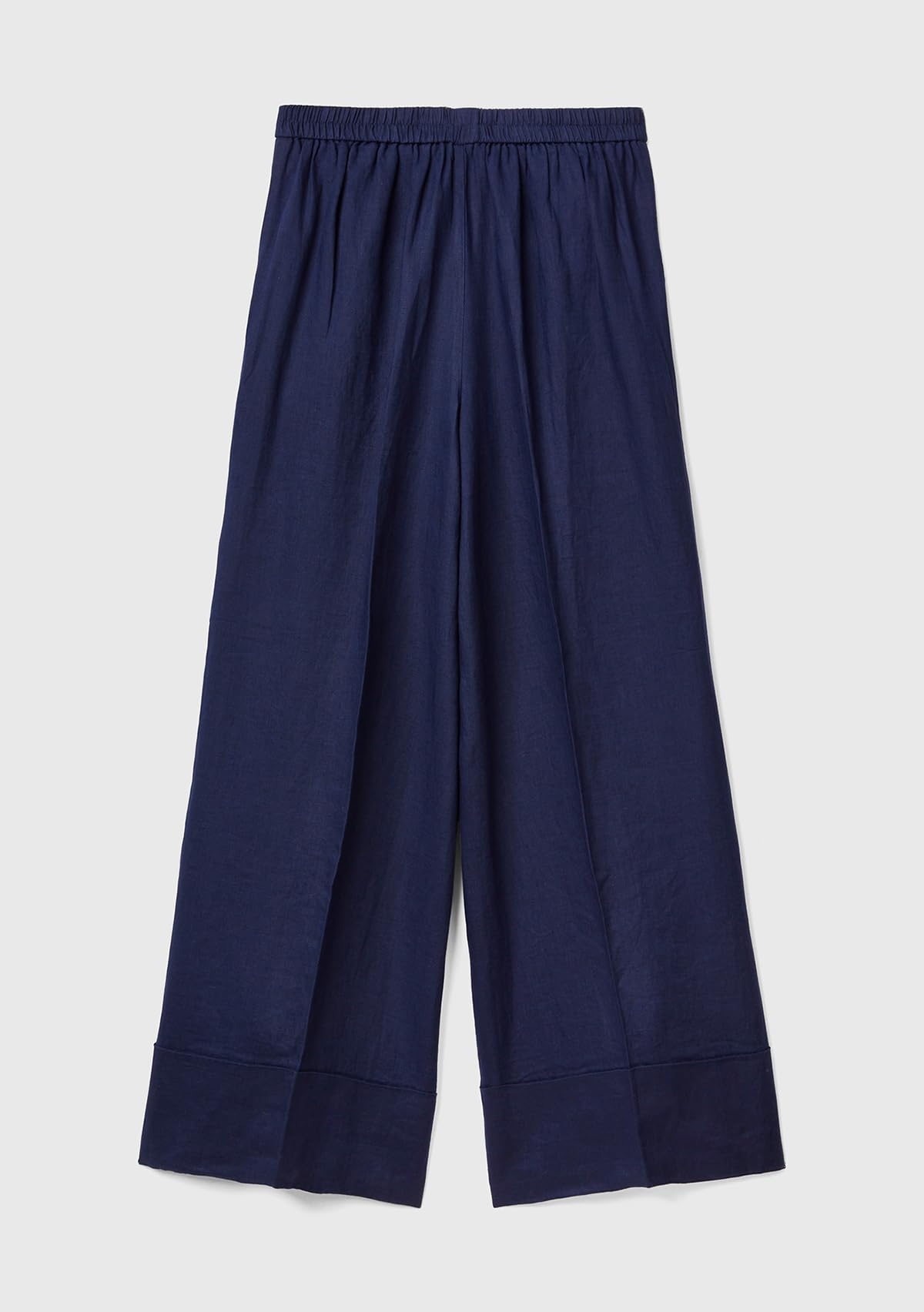 Benetton pantalone donna palazzo lino gamba ampia