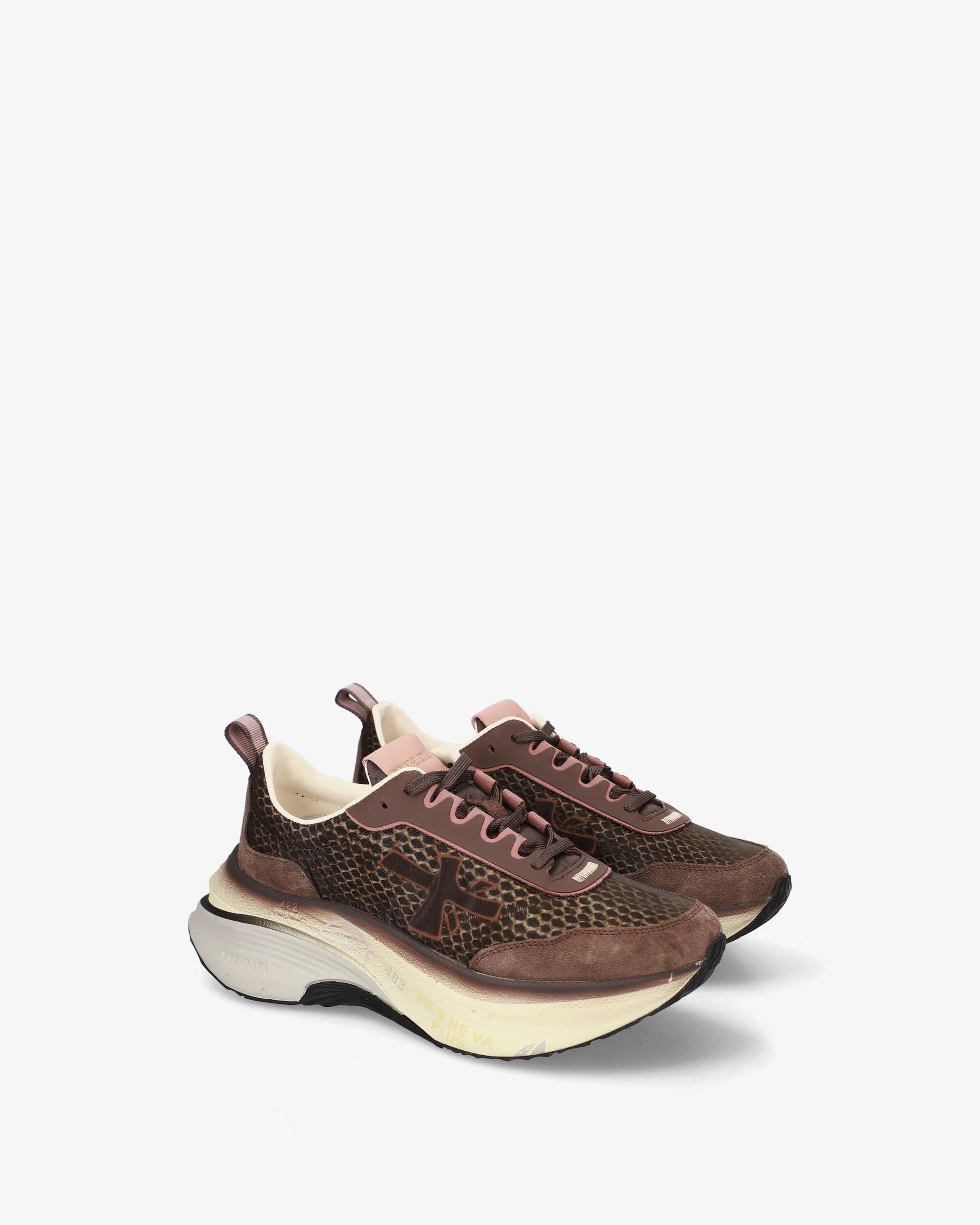 Premiata Hill 8547 sneakers donna marrone cipria