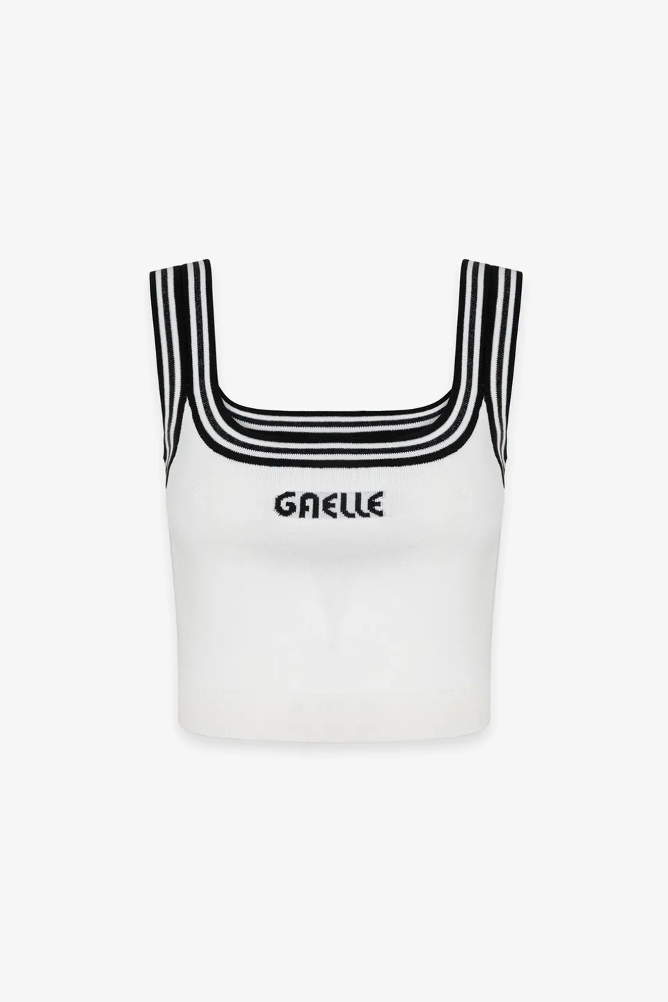 Gaelle Paris GAABW09431 top donna avorio cropped righe