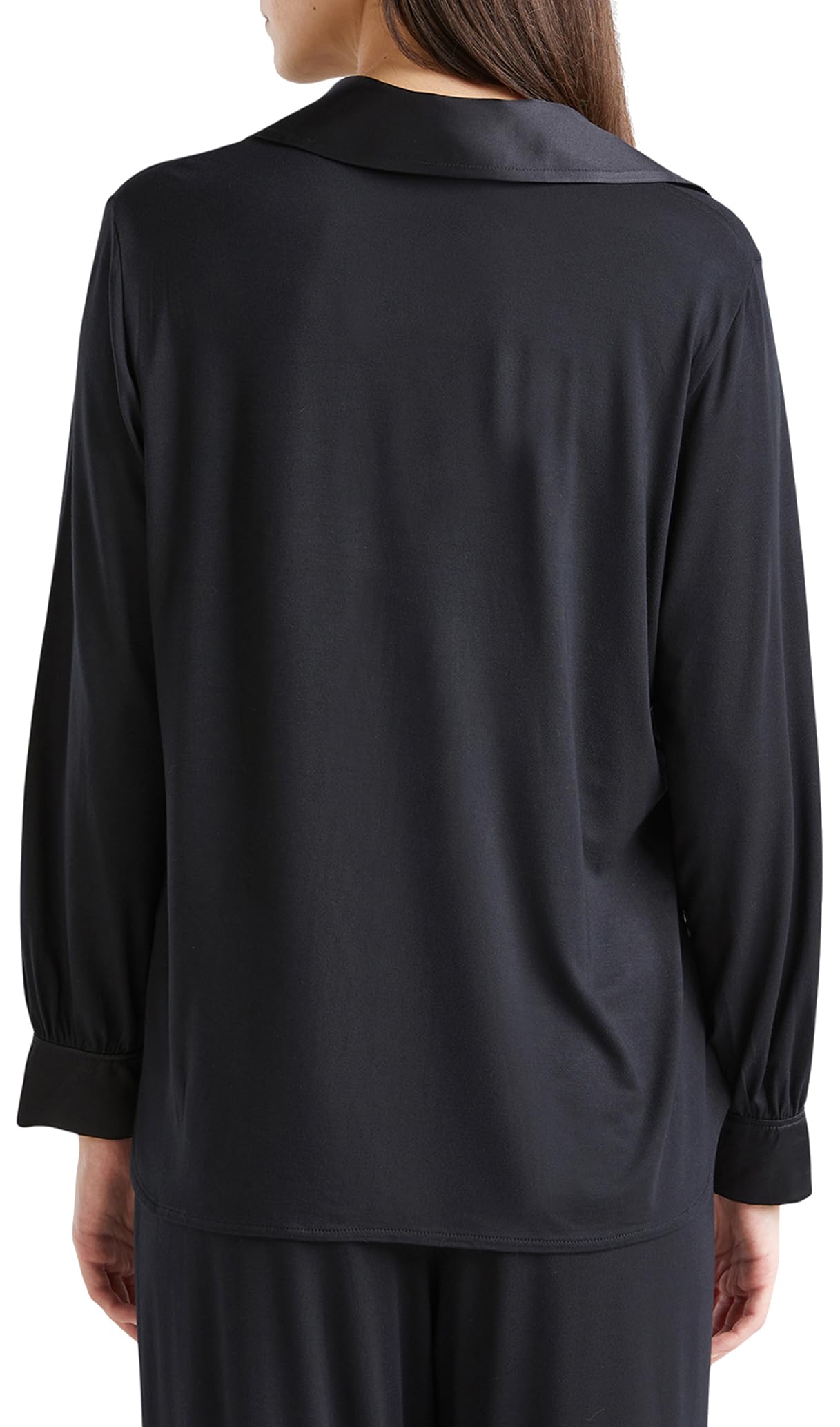 Benetton Parte Superiore Pigiama Donna Maglia Modal Seta