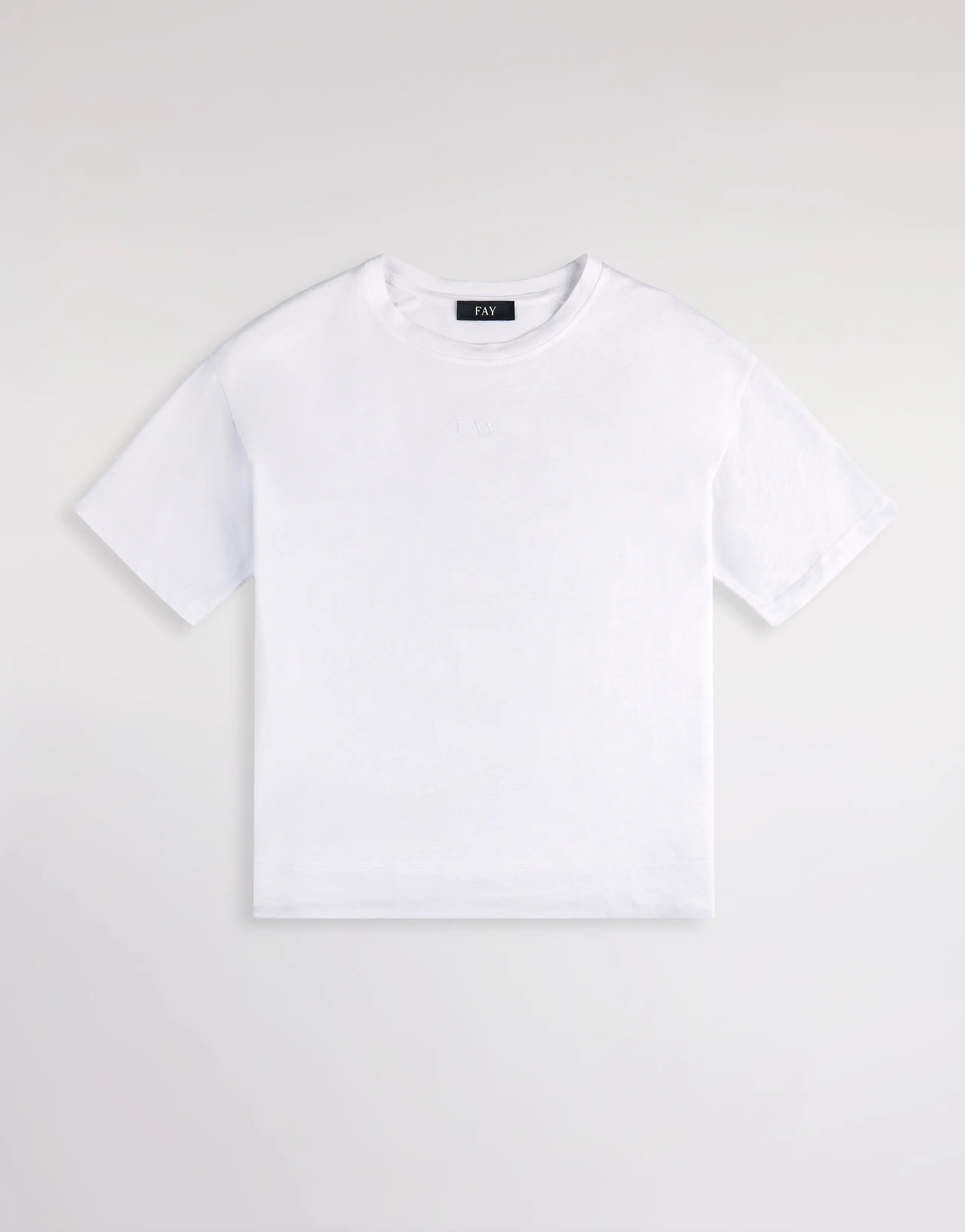 Fay NPWB2526610 T-shirt Donna Bianco Jersey Cotone