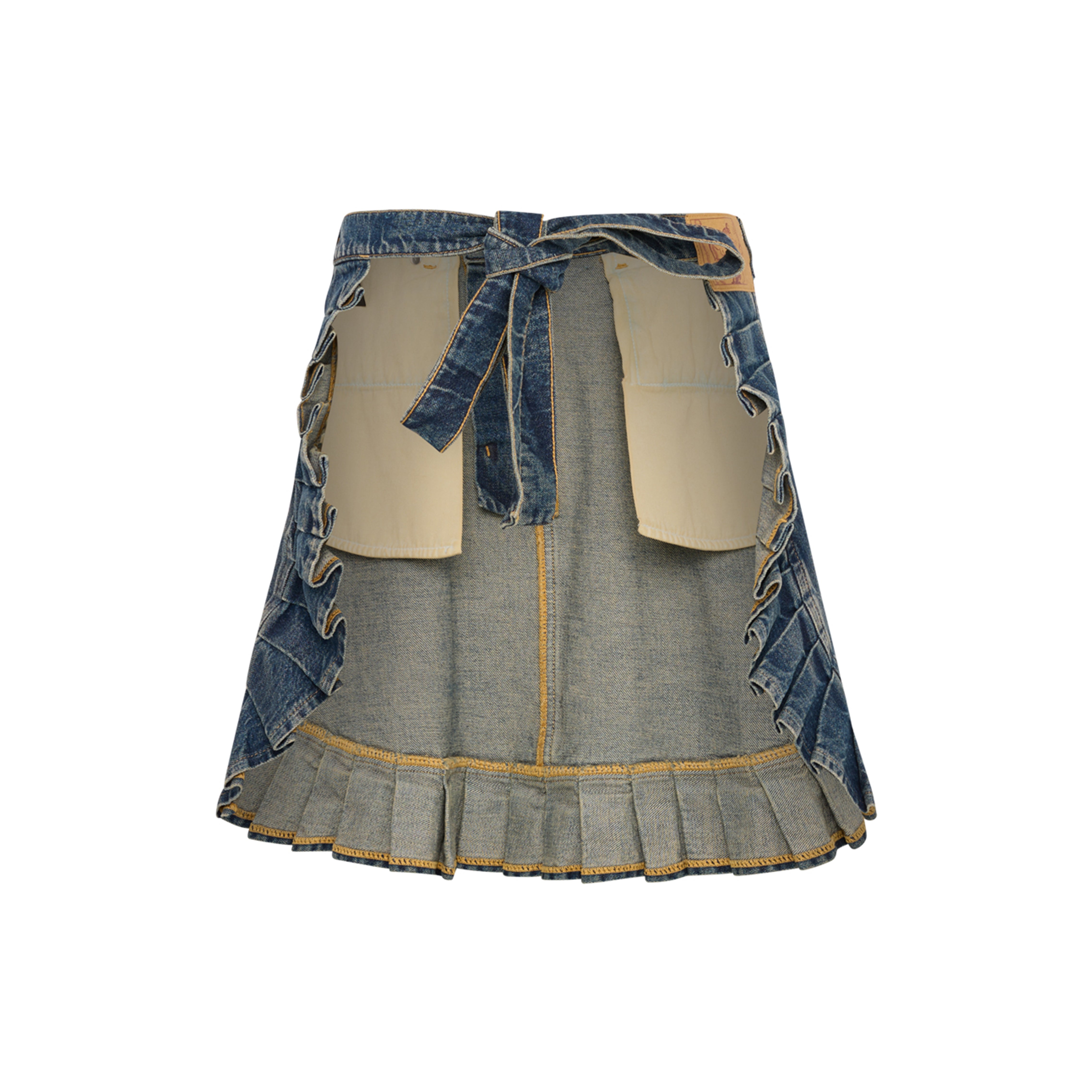 Martine Rose Denim Apron Skirt gonna blue trucker cotone