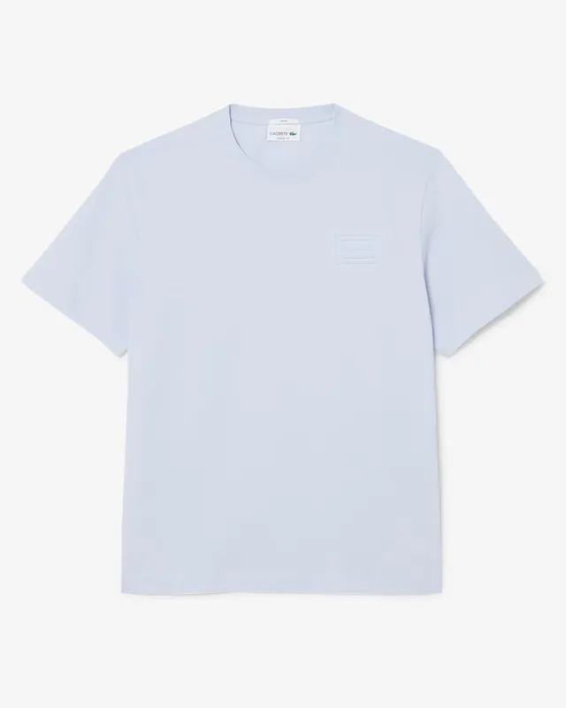 Lacoste TH0753 t-shirt unisex Blu Chiaro jersey cotone