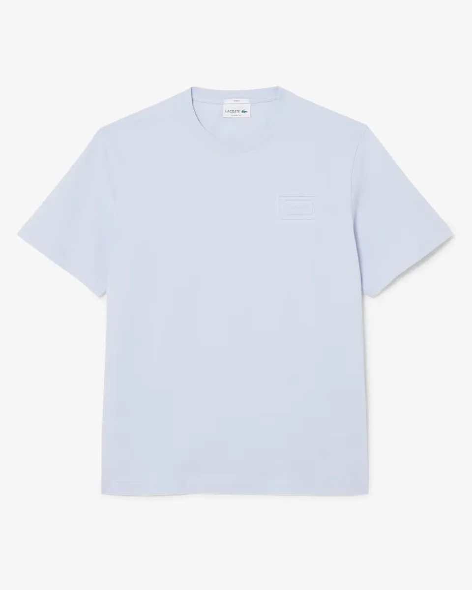 Lacoste TH0753 t-shirt unisex Blu Chiaro jersey cotone