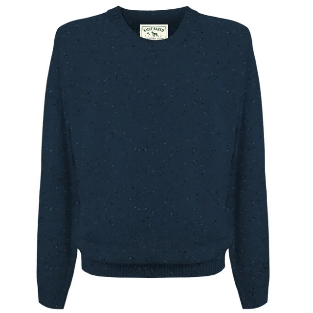MC2 Saint Barth Regent Donegal Maglione Night Blue Taglia L Lana