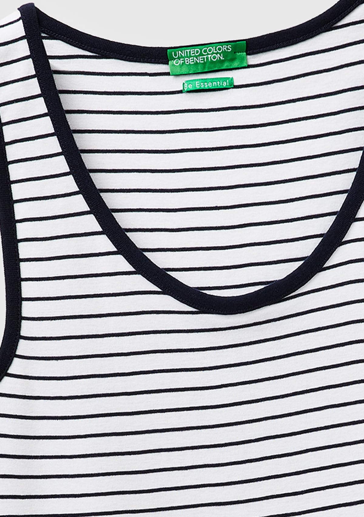 Benetton Canottiera Donna Bianco XS in Costina Slim