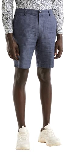 Benetton Bermuda chino uomo 42 verde oliva misto lino