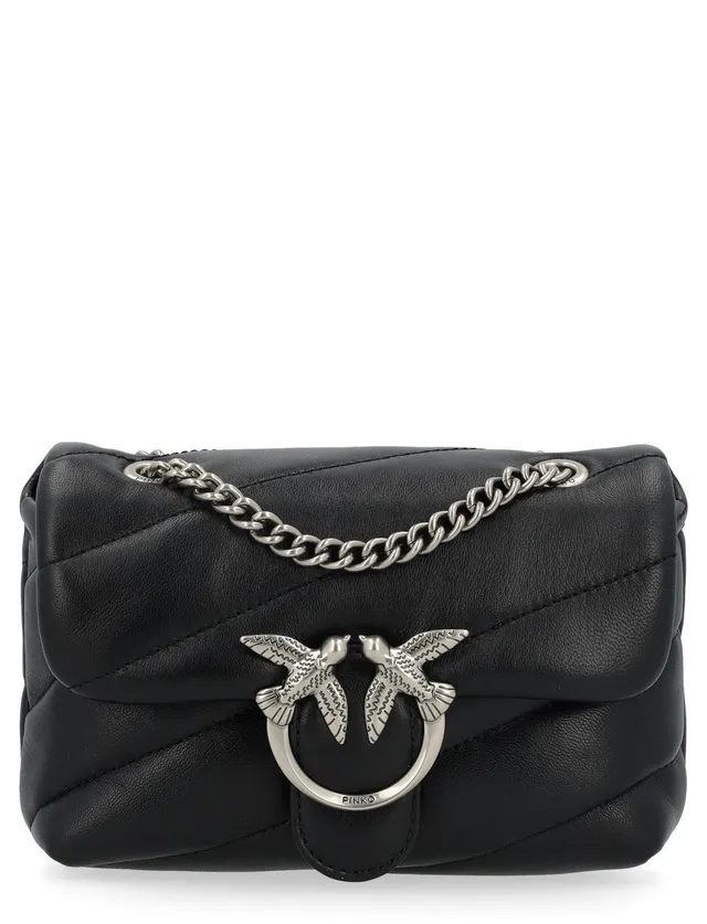 Pinko Love Puff Baby borsa nero old silver trapuntata