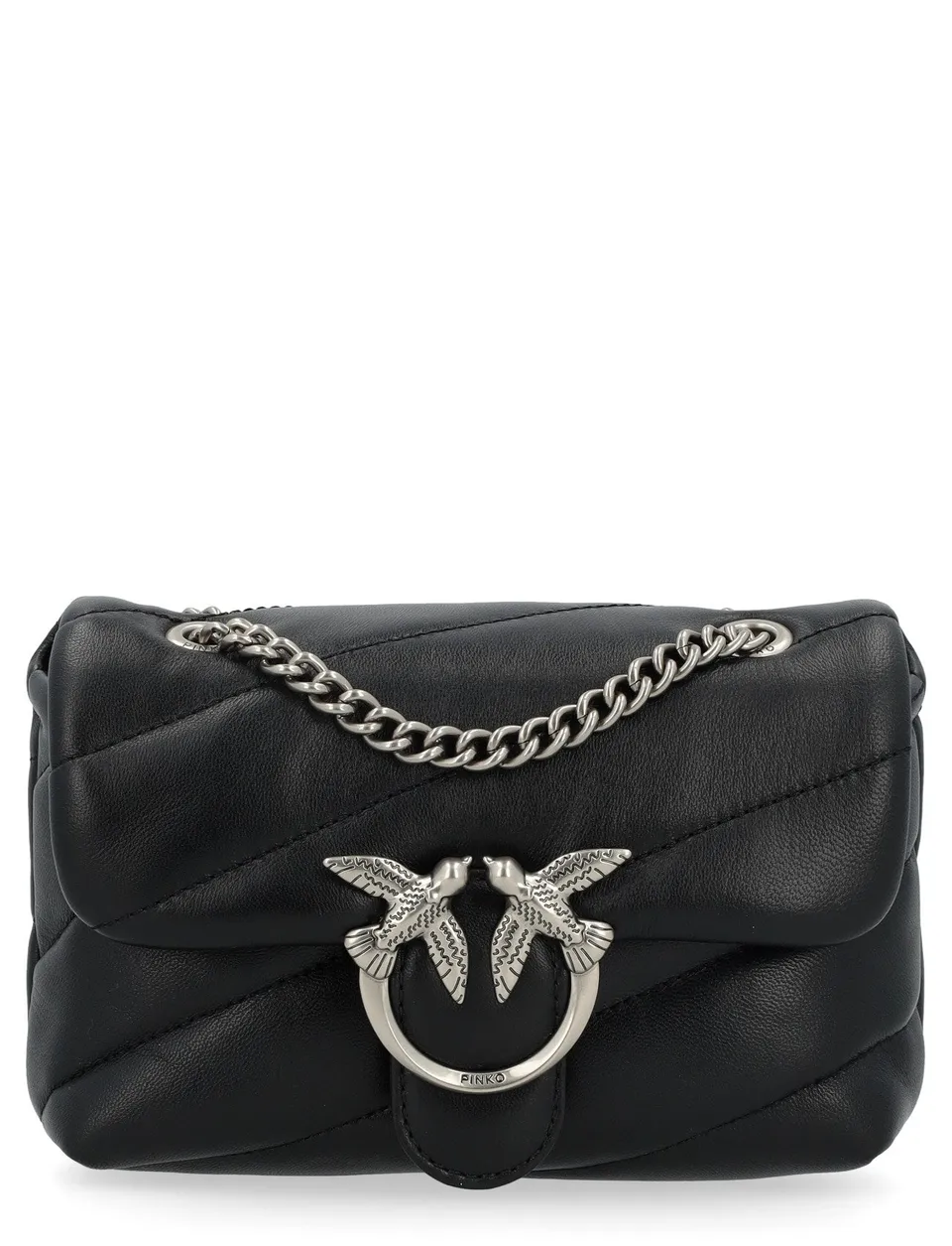 Pinko Love Puff Baby borsa nero old silver trapuntata
