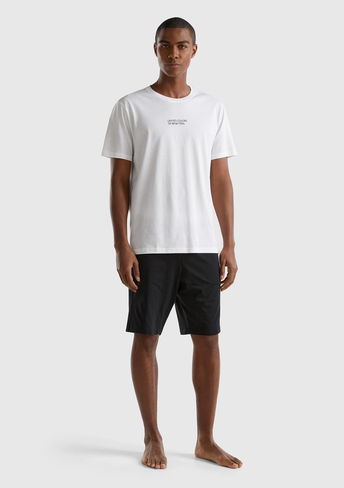 Benetton Pigiama Uomo T-Shirt S Bianco 101 Jersey