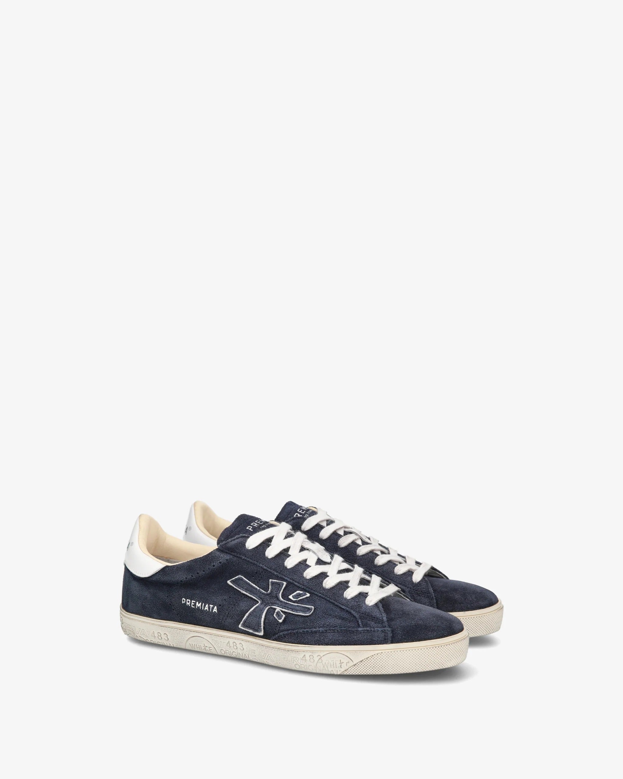 Premiata Steven 6643 sneaker uomo blu scamosciata