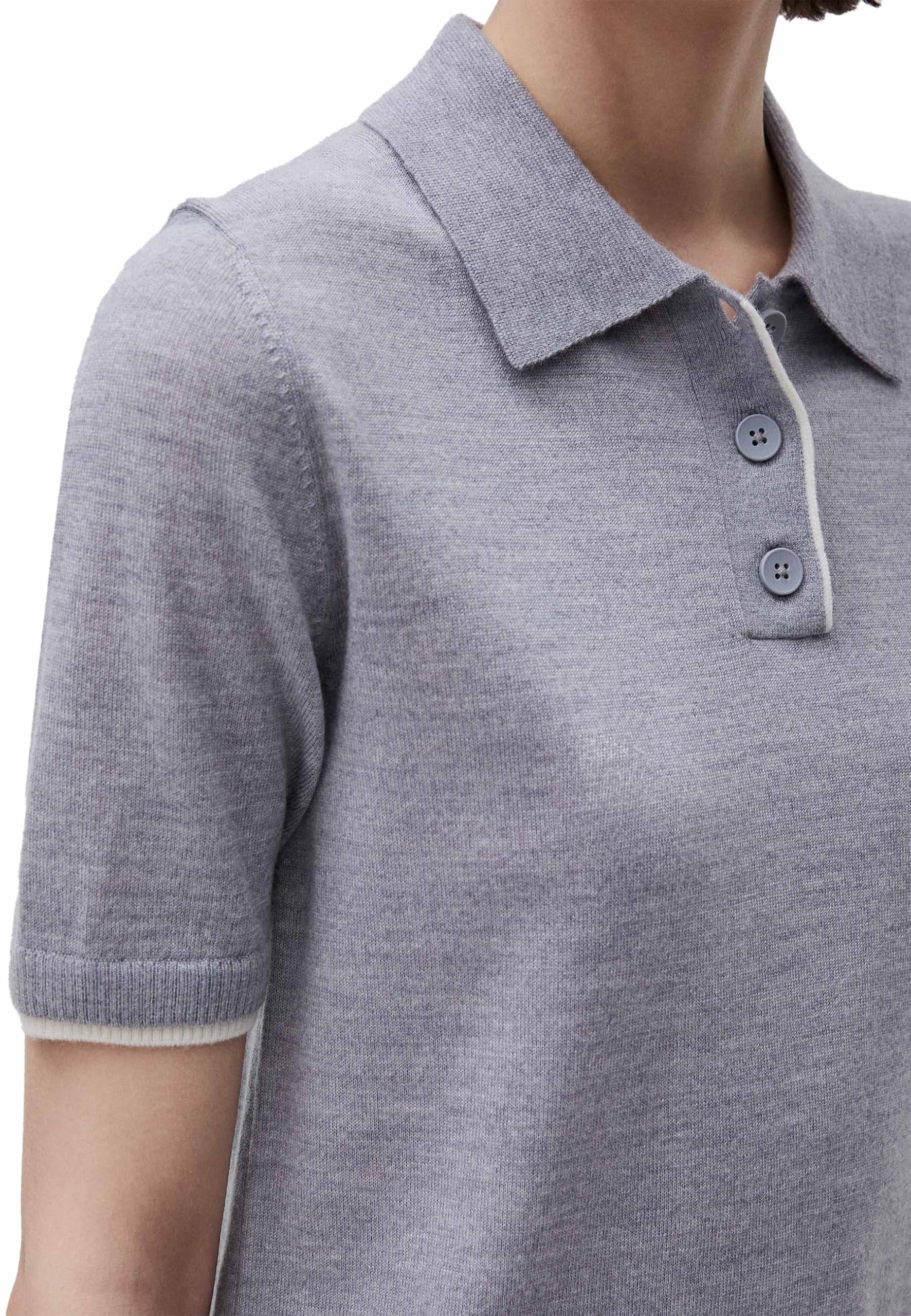 Benetton 11ahd301j Maglia Polo Grigia Lana Extrafine