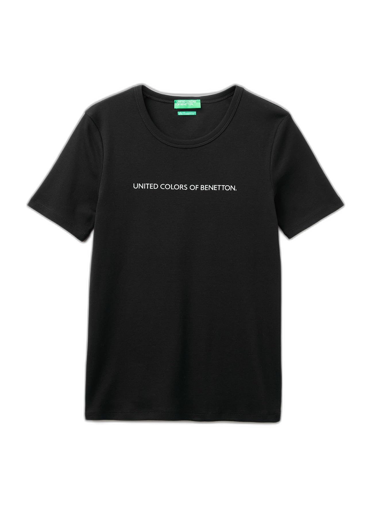 Benetton 3GA8E16A2 T-Shirt Donna Nero Glitter