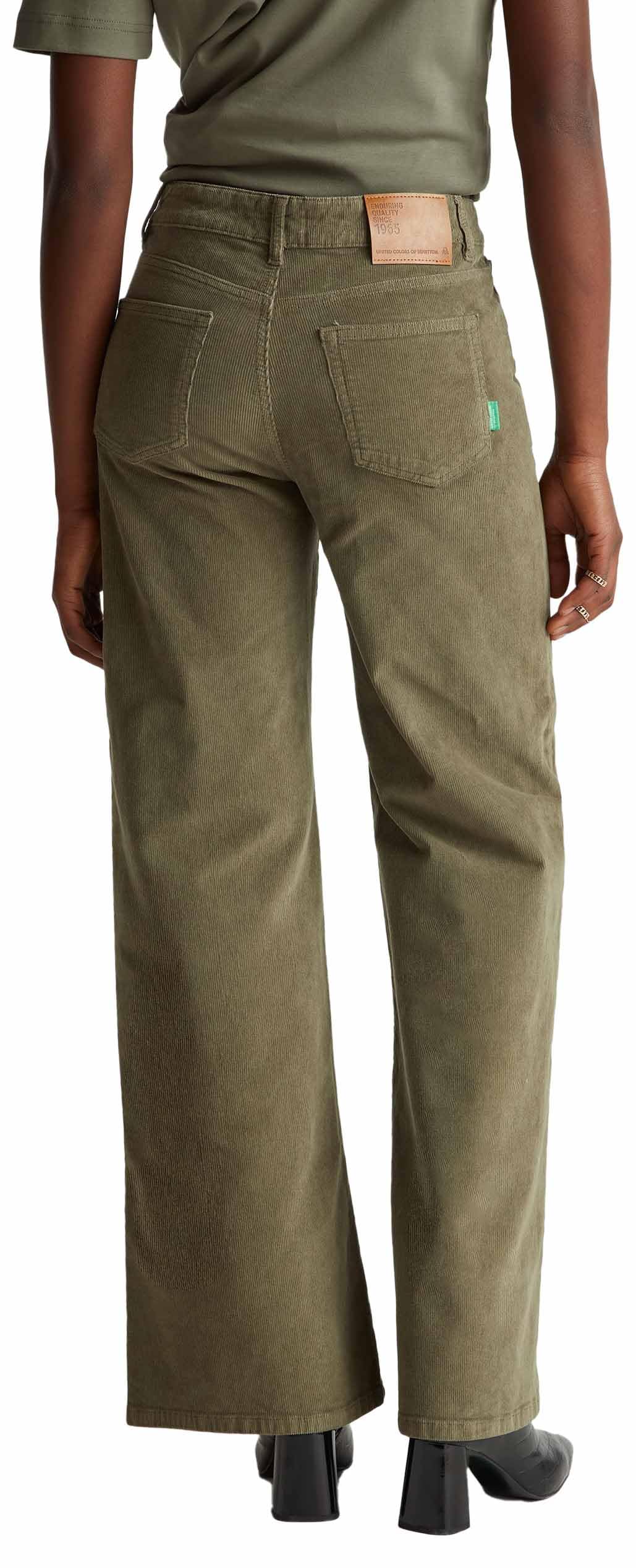 Benetton pantalone velluto donna wide fit 1000 righe