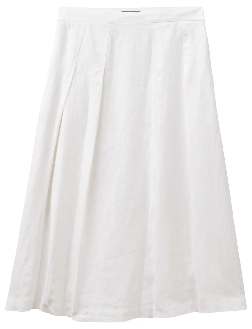 Benetton Gonne 4AGHD0039 Midi Lino Bianco Ottico 36