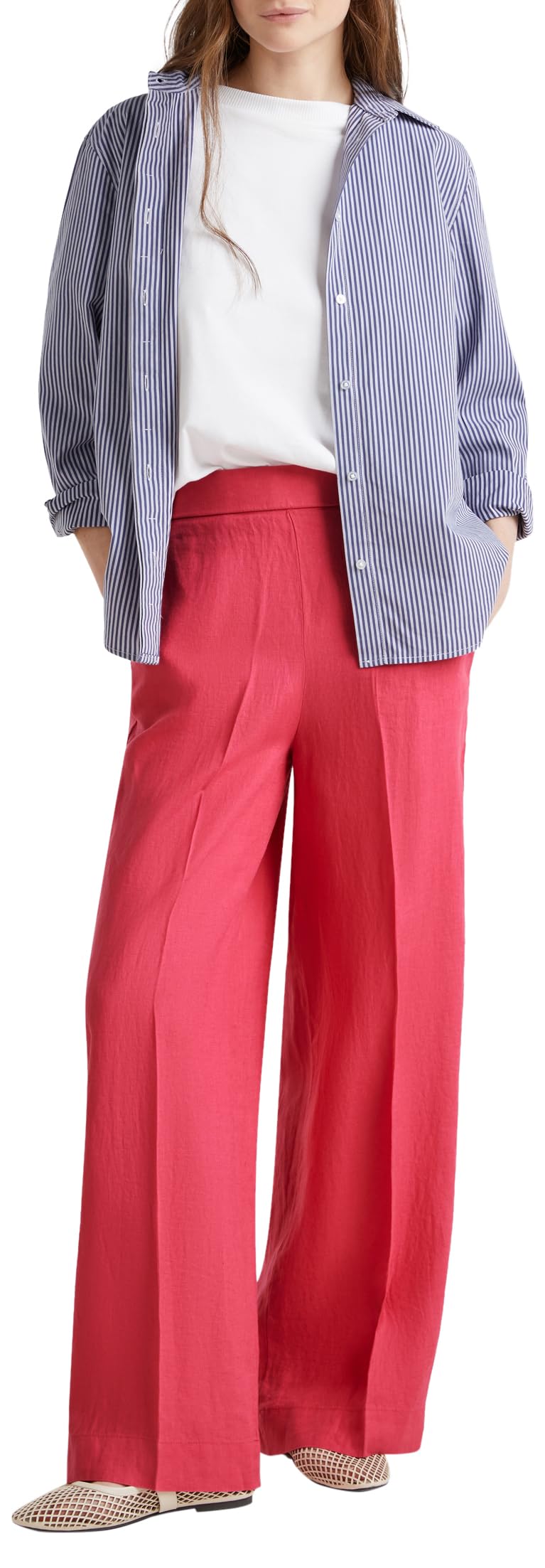 Benetton Pantaloni Pantalone Donna 4aghdf08k S Lino