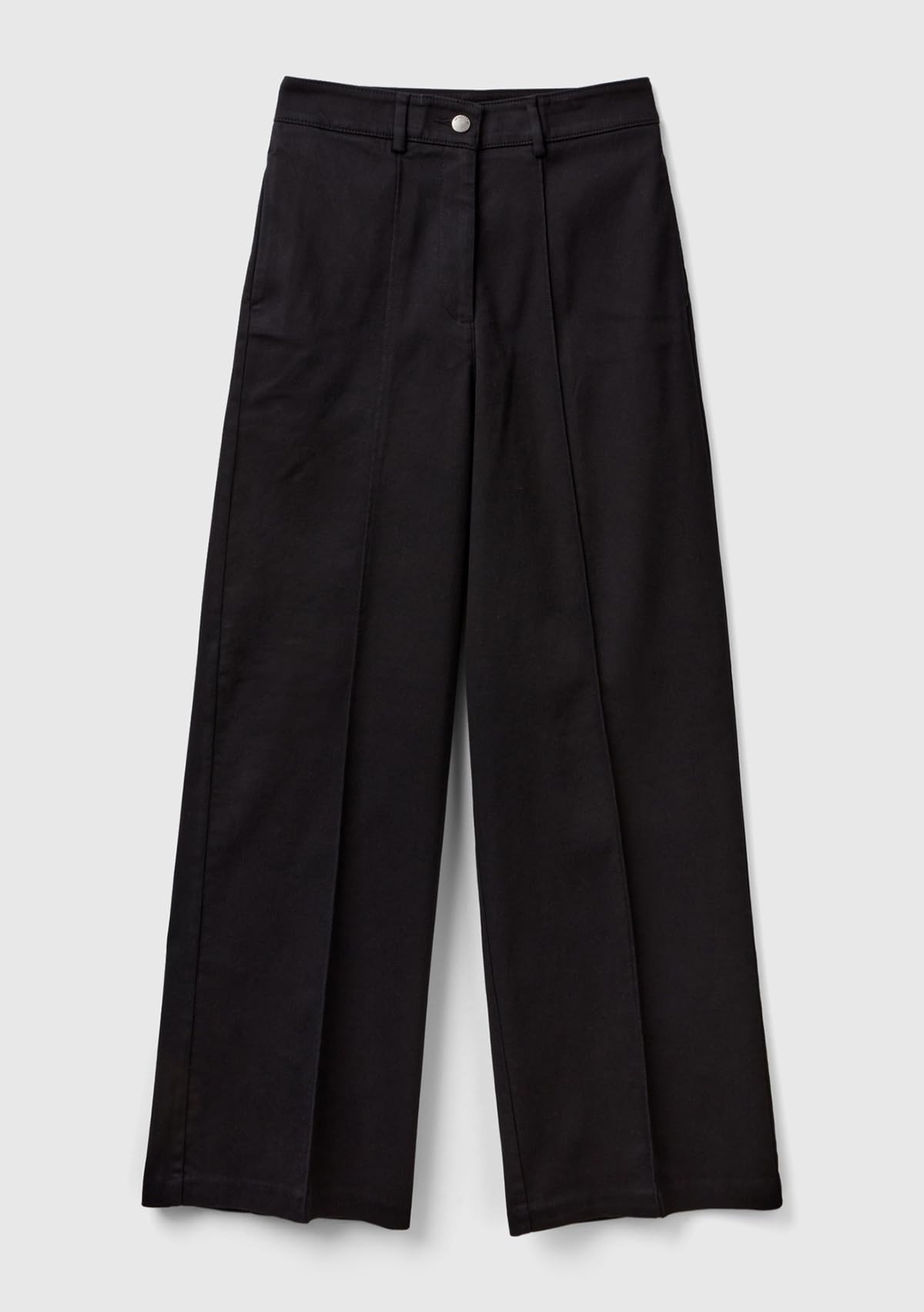 Benetton 4TDCDF05Z Pantaloni Donna Nero 100 Taglia 36 Gamba Ampia