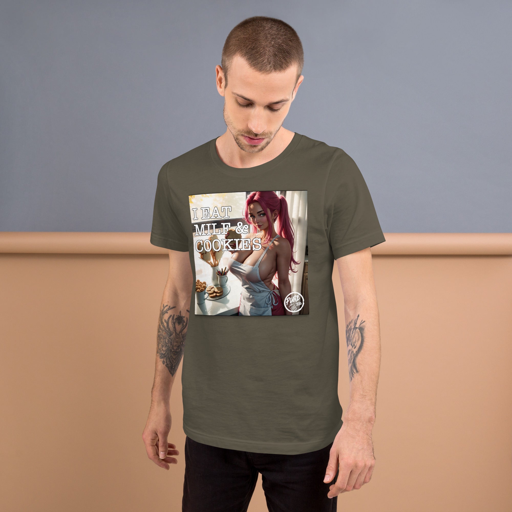 Pure Trash Mens T-Shirts Eat MILF Cookies maglietta Black
