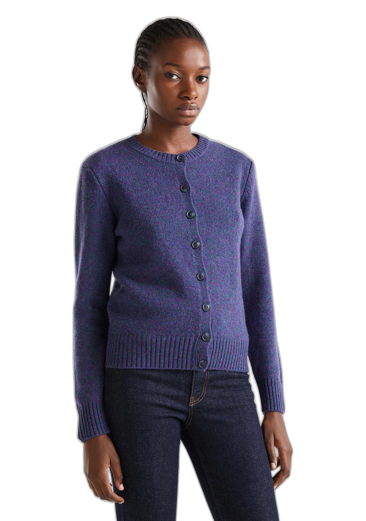 Benetton Coreana 103me500l Cardigan Donna Shetland Regular