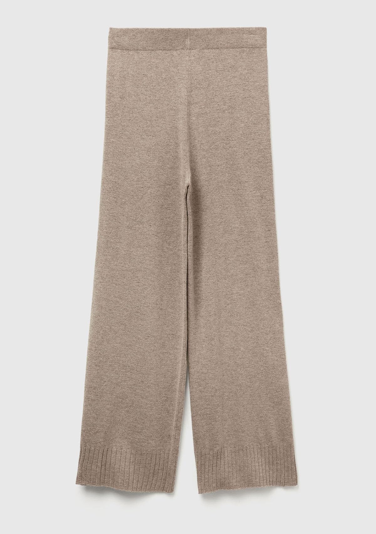 Benetton Pantaloni Donna Gamba Larga Vita Elastica