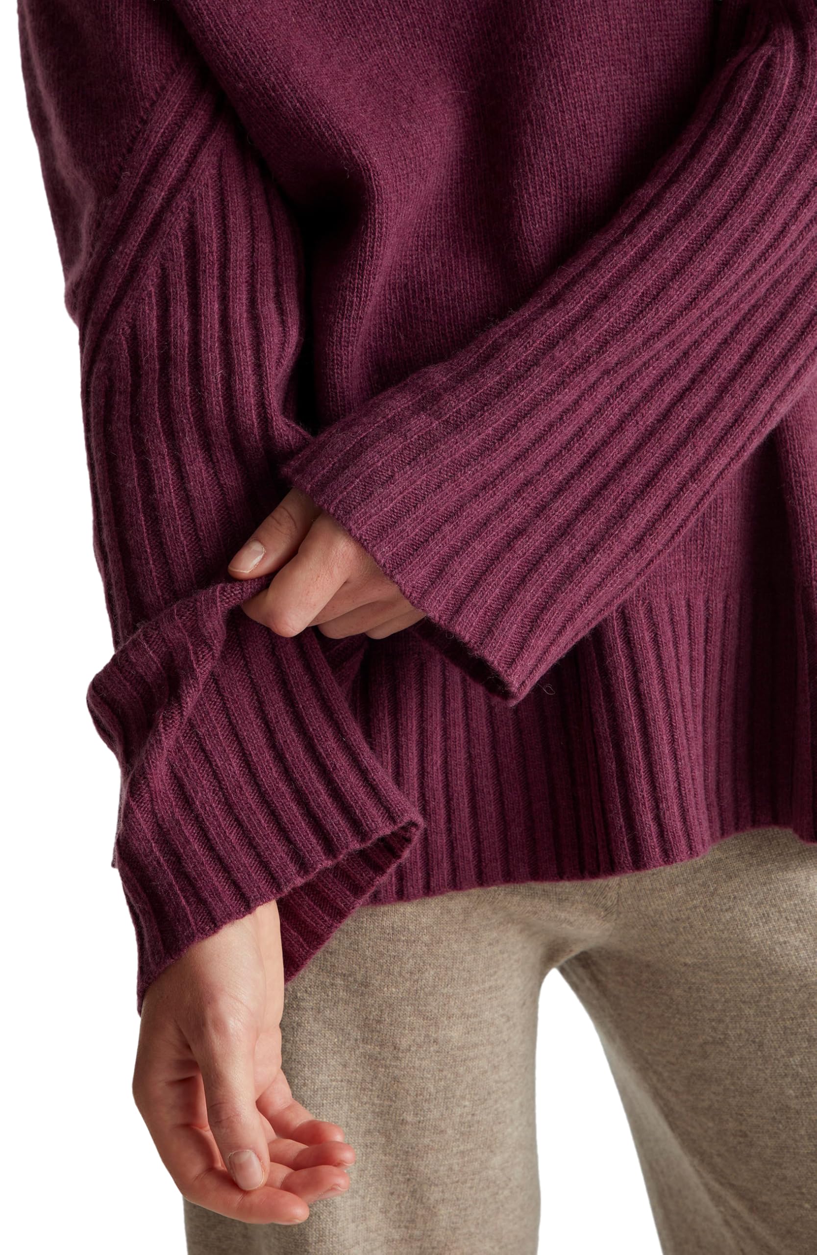 Benetton Maglieria Pullover Over Donna Bianco