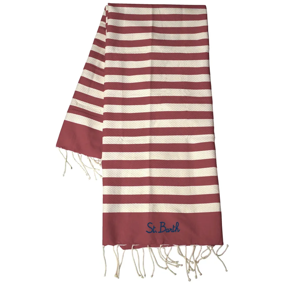 MC2 Saint Barth Foutas N telo mare bordeaux cotone 100x200