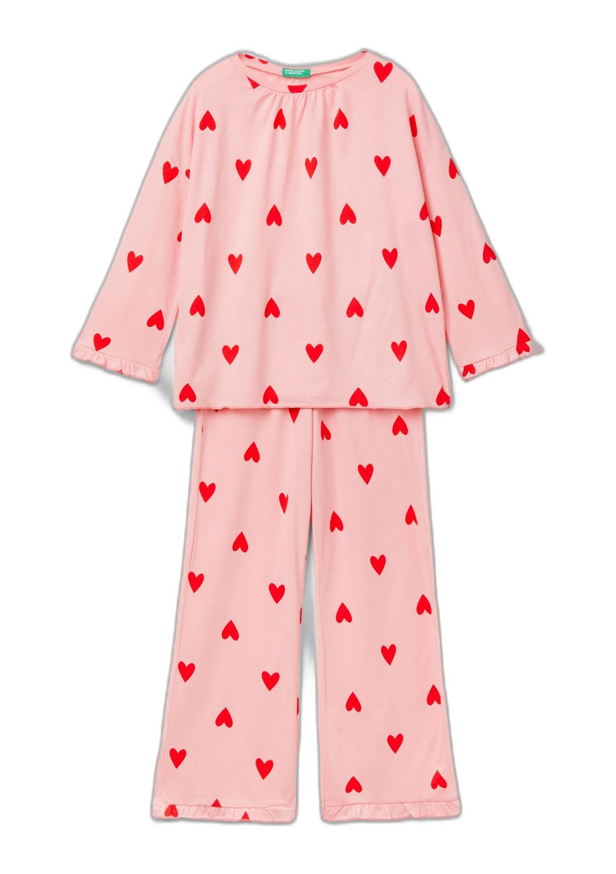 Benetton Pigiama bambina 90 maglia pantalone all over