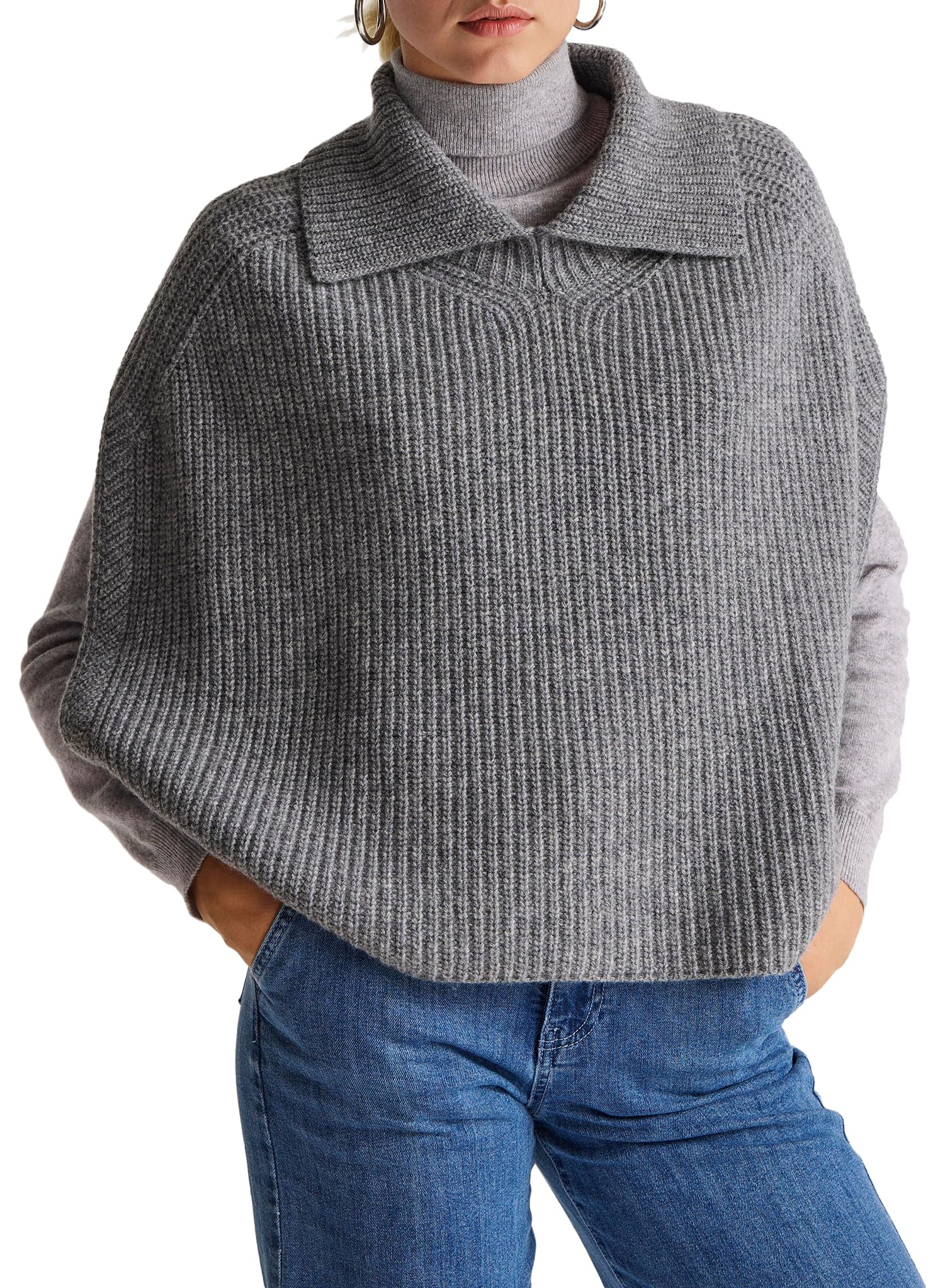 Benetton Maglieria Mantella Donna M Bianca 1344du01k