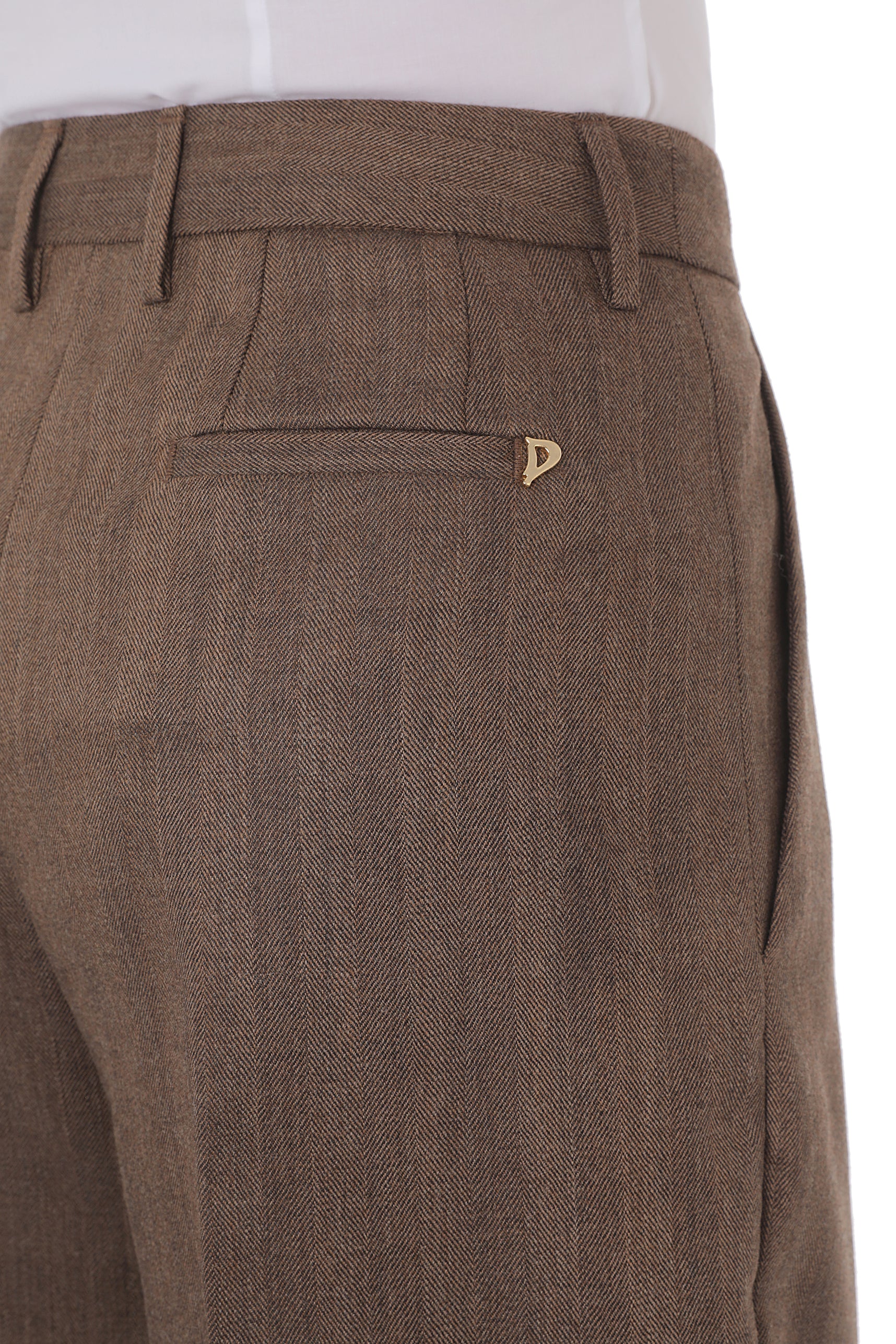 Dondup Eloise DP843 FF0427D pantalone marrone lana