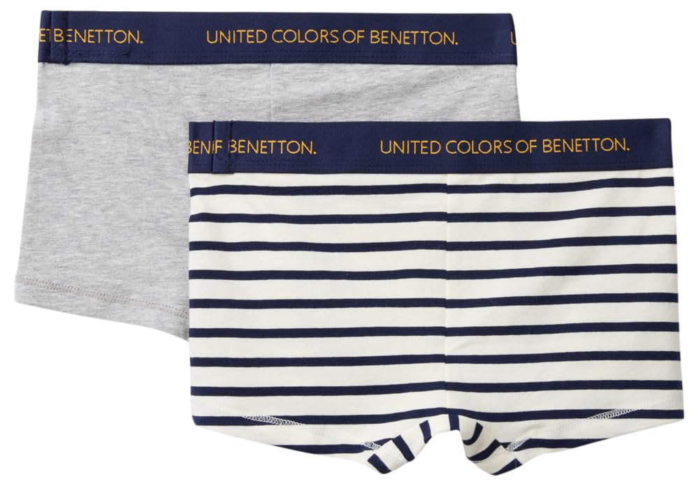Benetton 3q4c0x018 boxer bimbo set 2 pezzi righe 90