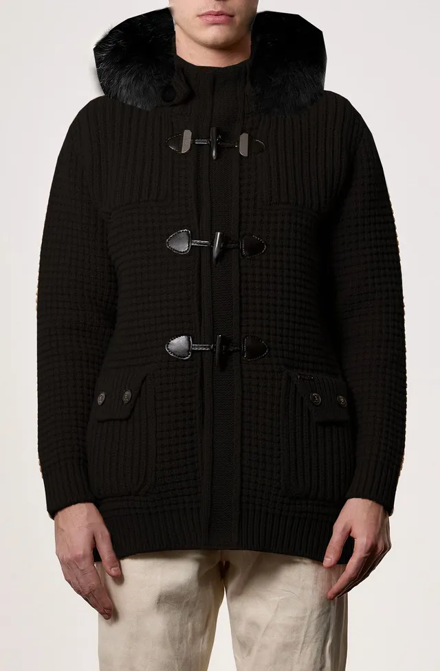 Bark 8001/C Giubbotto Uomo Nero misto lana murmasky