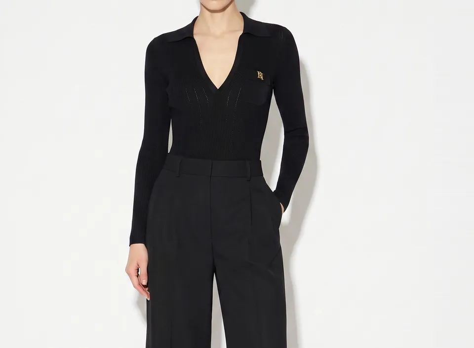 Elisabetta Franchi BK02B66E2 body nero a costine