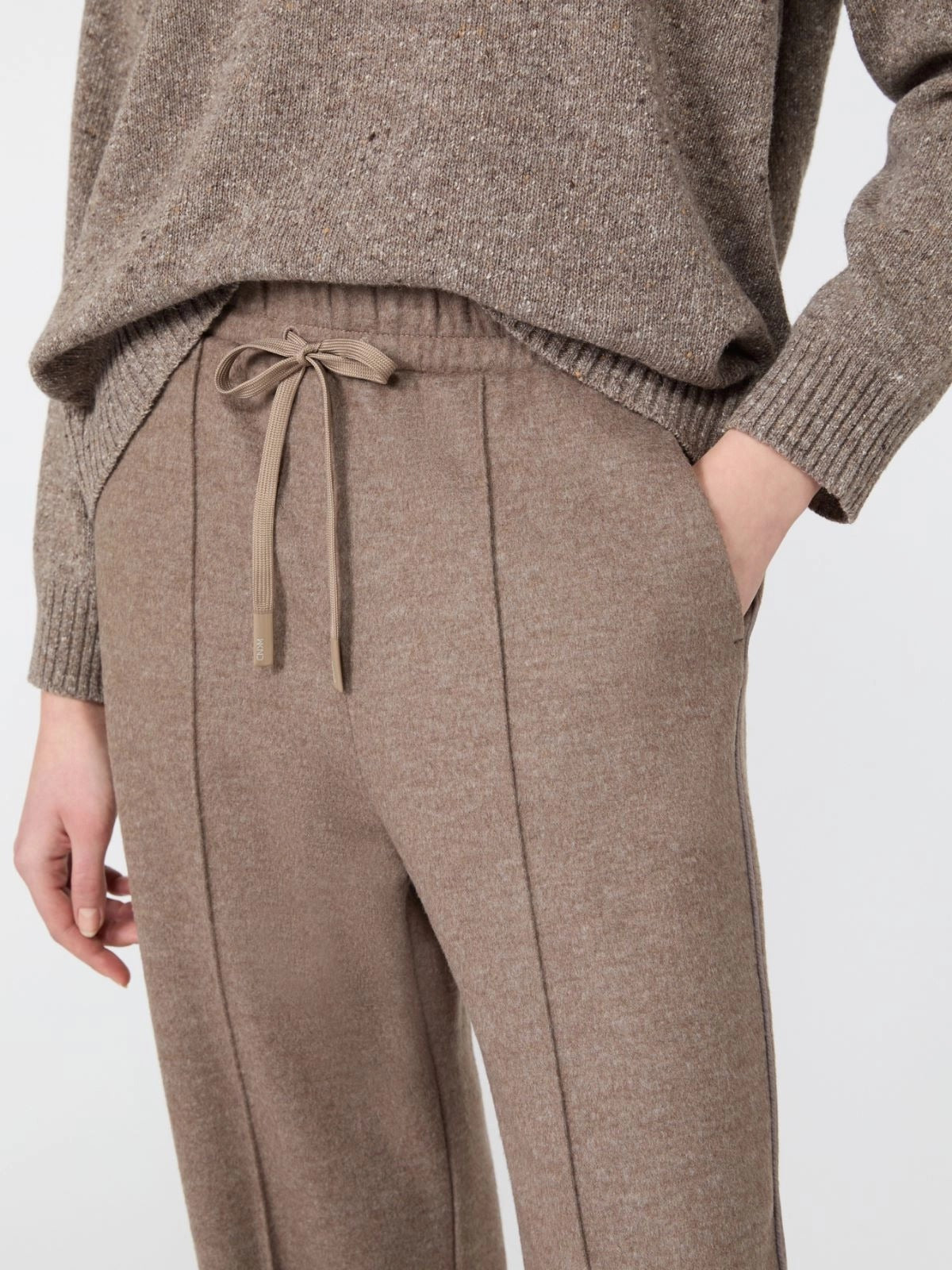 Weekend Max Mara Tenda Pantalone Marron Glacè Misto Lana