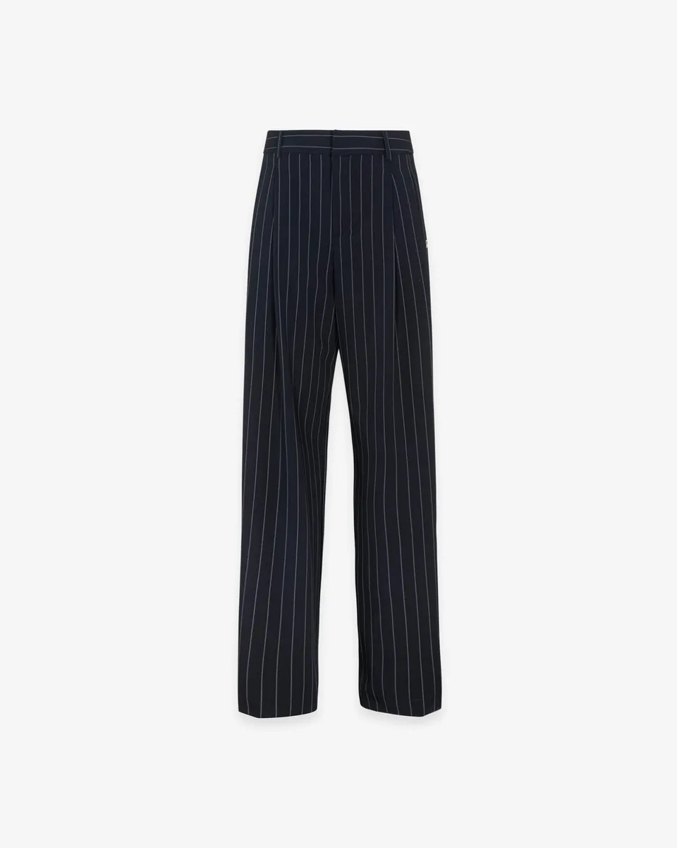 Hinnominate HMABW02565 Pantalone Donna Gessato Blu viscosa
