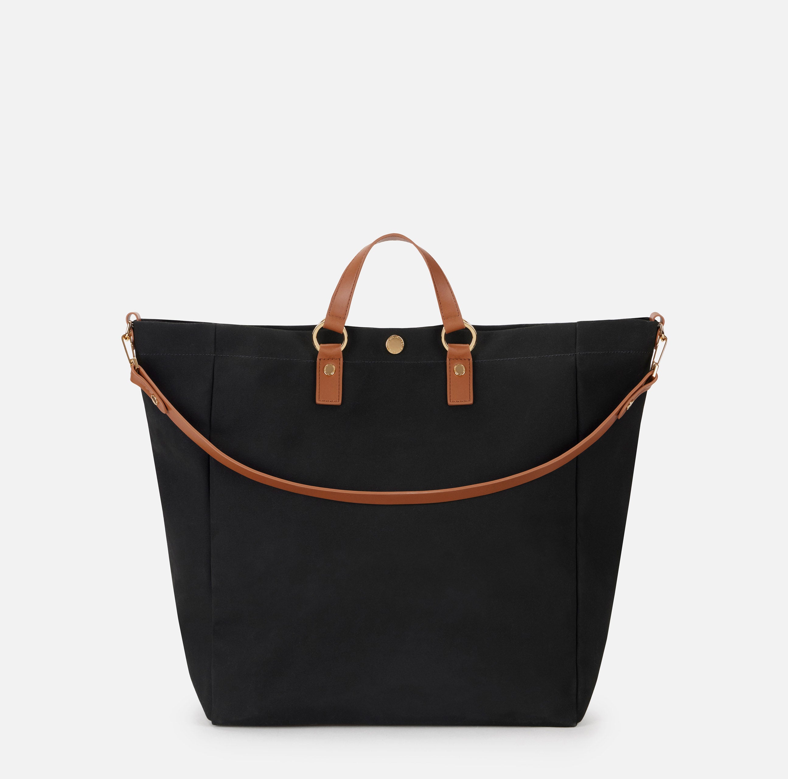 Elisabetta Franchi BS14A62E2 borsa tote canvas nero cuoio