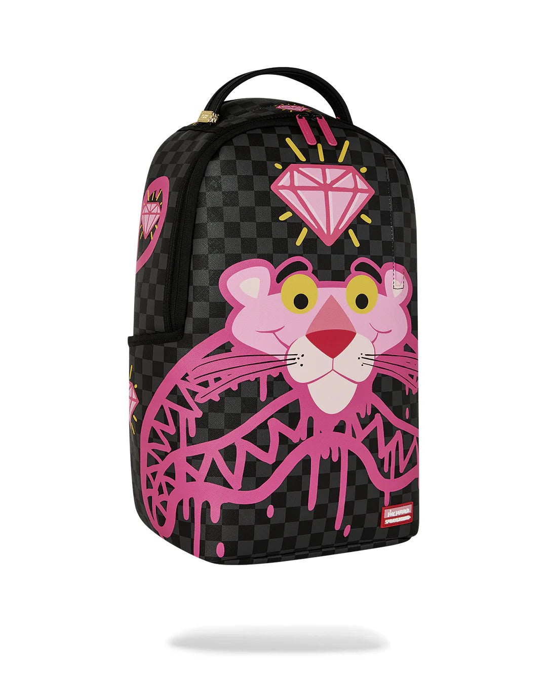 Sprayground Pink Panther Drippy Diamonds zaino nero rosa PVC