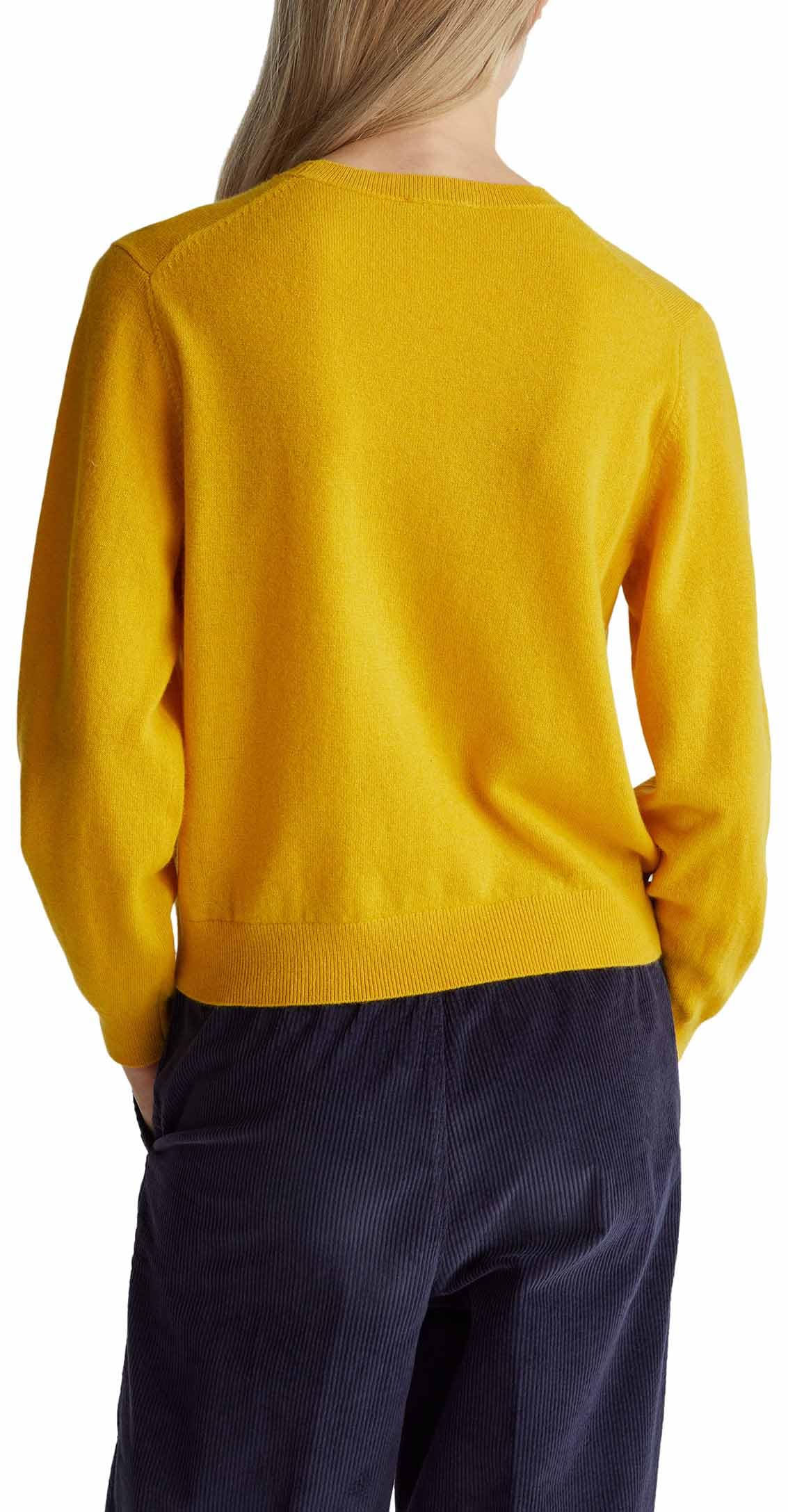 Benetton Maglione Donna Giallo Lana Taglia M