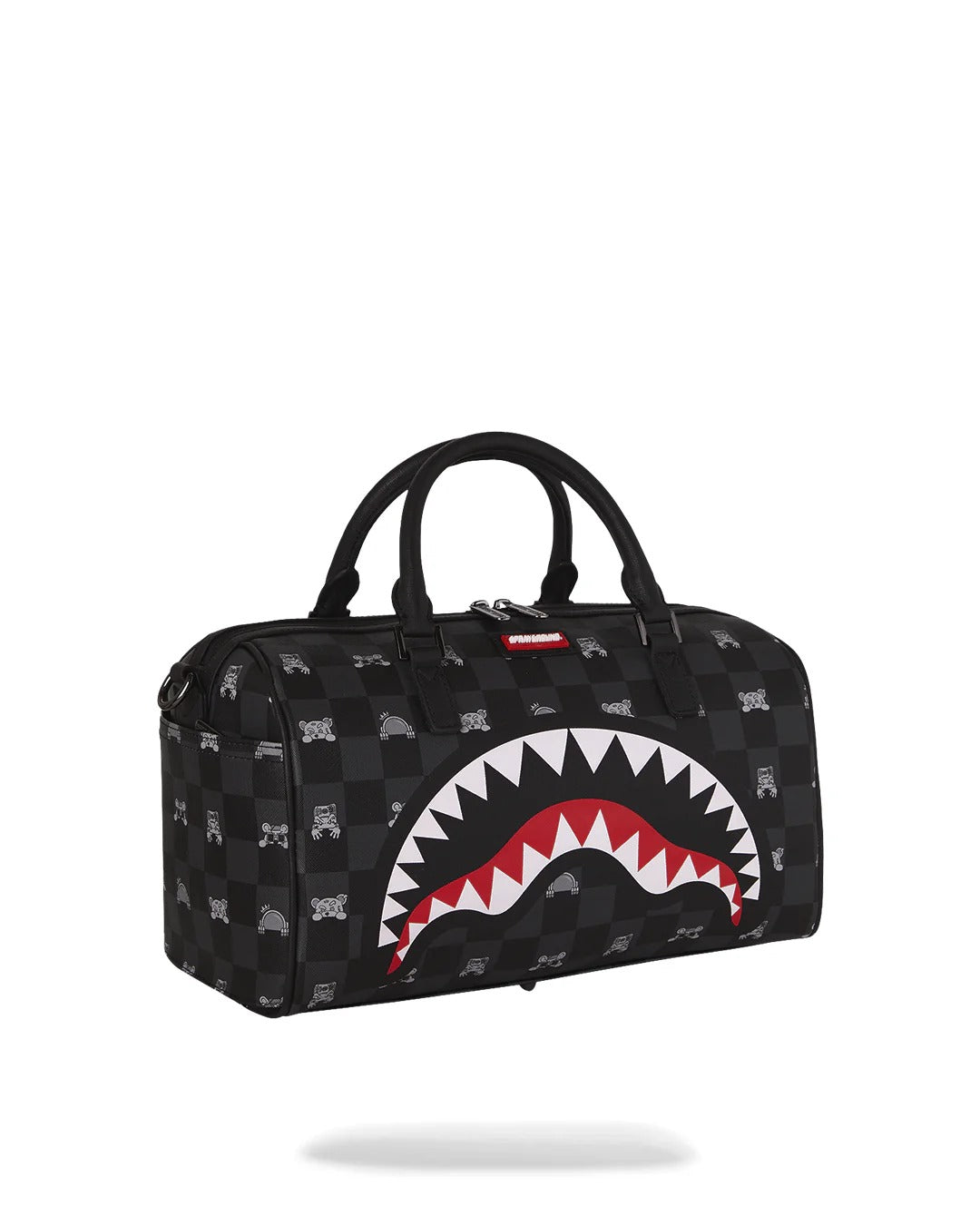 Sprayground Peeking Character Check borsone mini nero grigio PVC