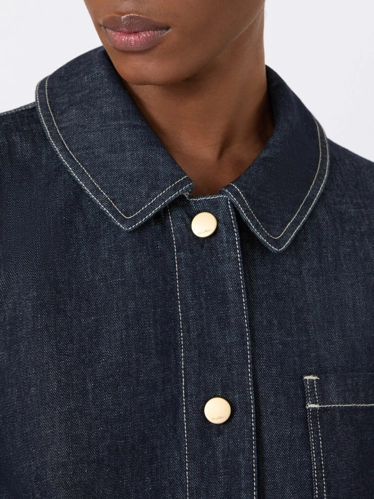 Max Mara SMMENFASI001 Camicia Denim Blu Marino Cotone