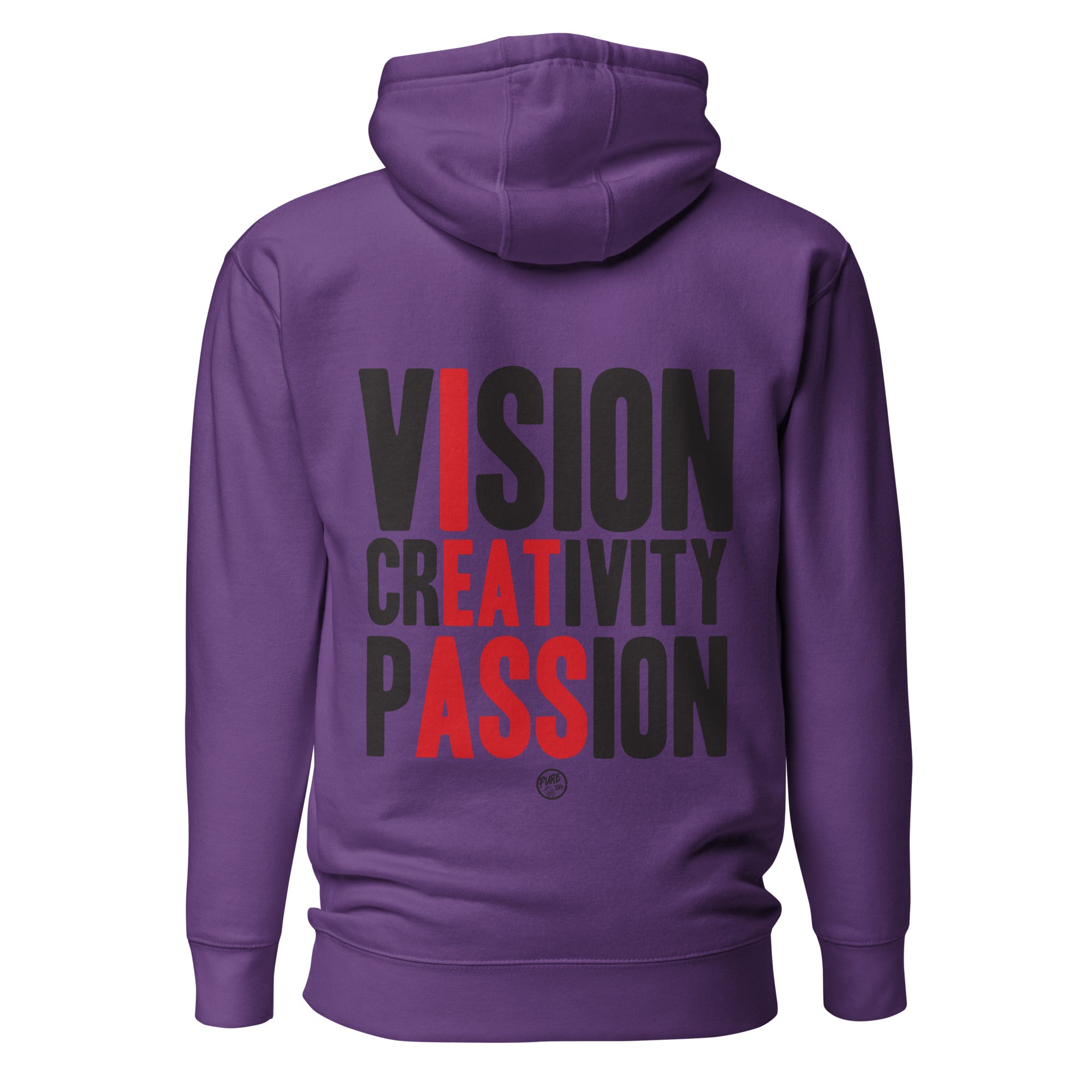 Pure Trash vIsion crEATivity pASSion felpa nera cotone