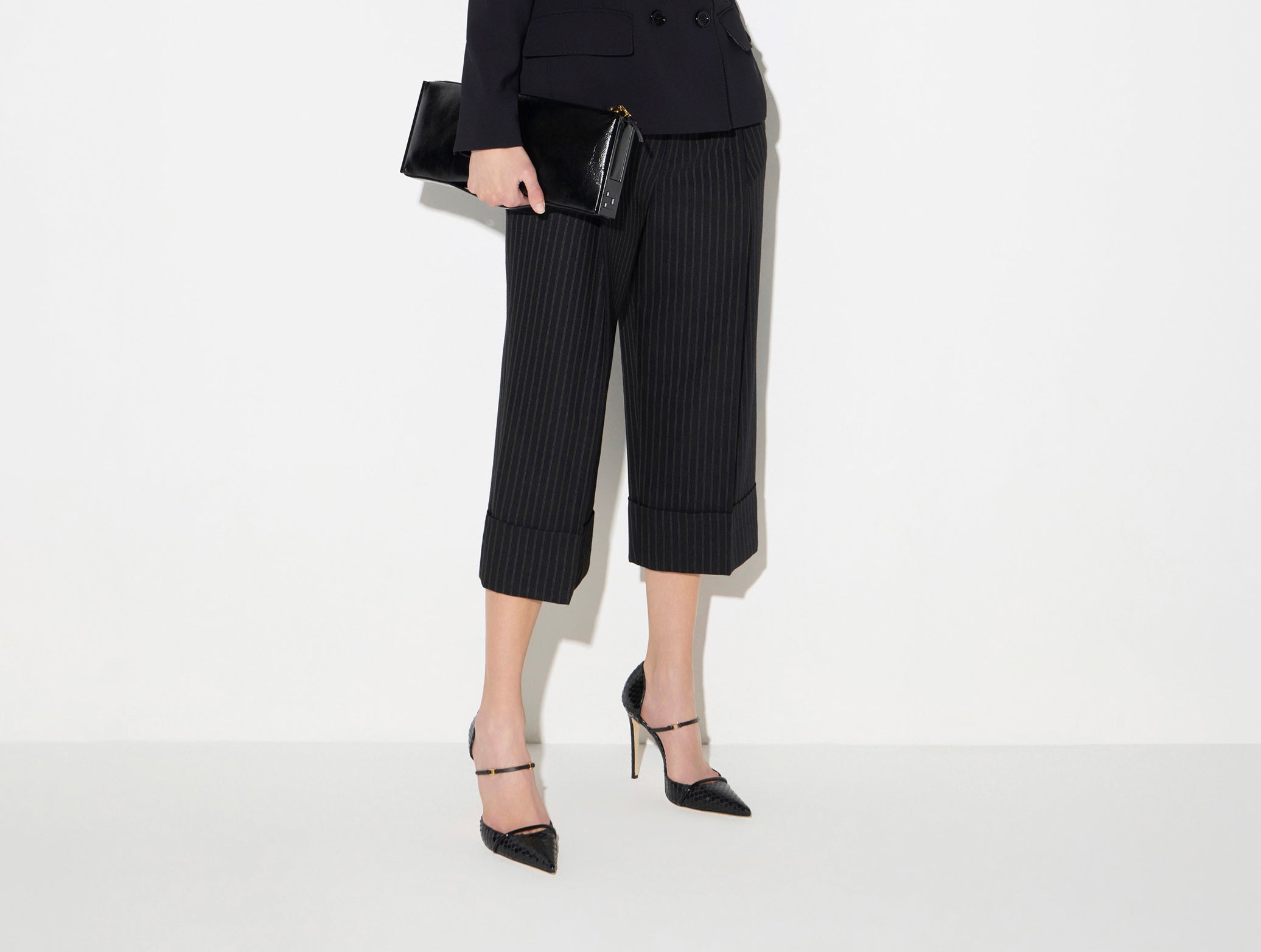 Elisabetta Franchi PA17866E2 Pantalone Gessato Dark Chocolate