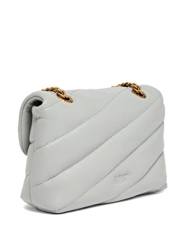 Pinko Love Puff Baby Borsa Grigio Perla Antique Gold