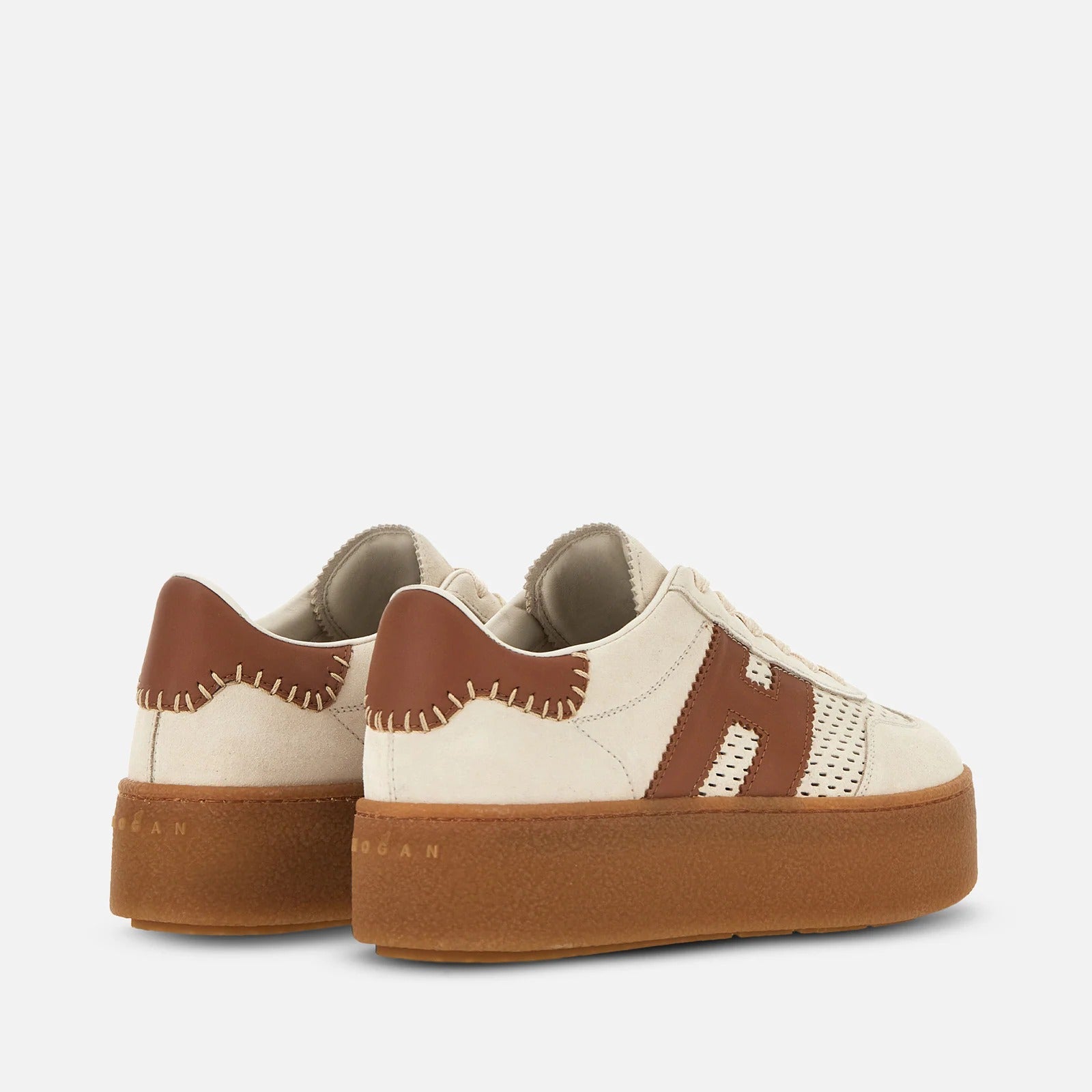 Hogan Cool HXW6980FY60UX sneakers donna Beige Marrone platform