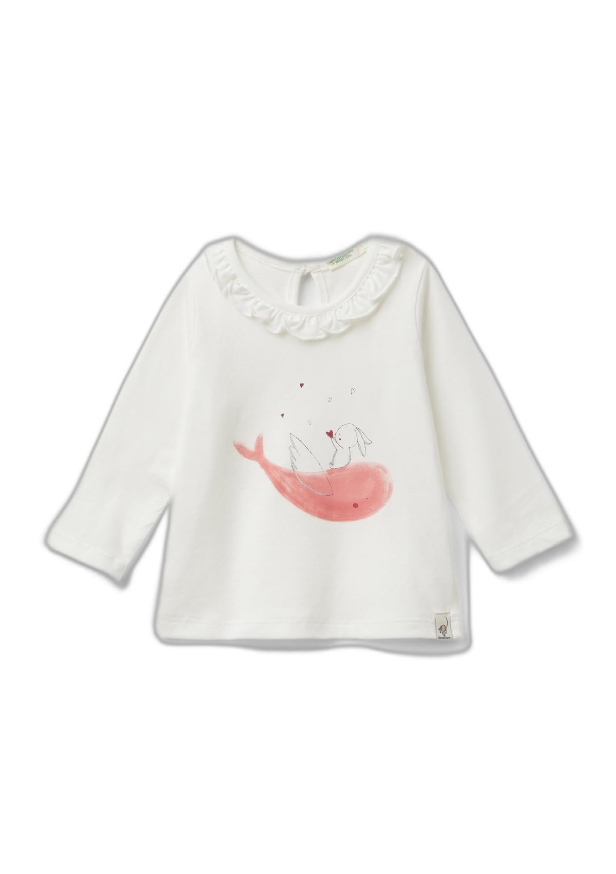 Benetton T-shirt 3y5ea105c T-shirt Cotone Bianco 50