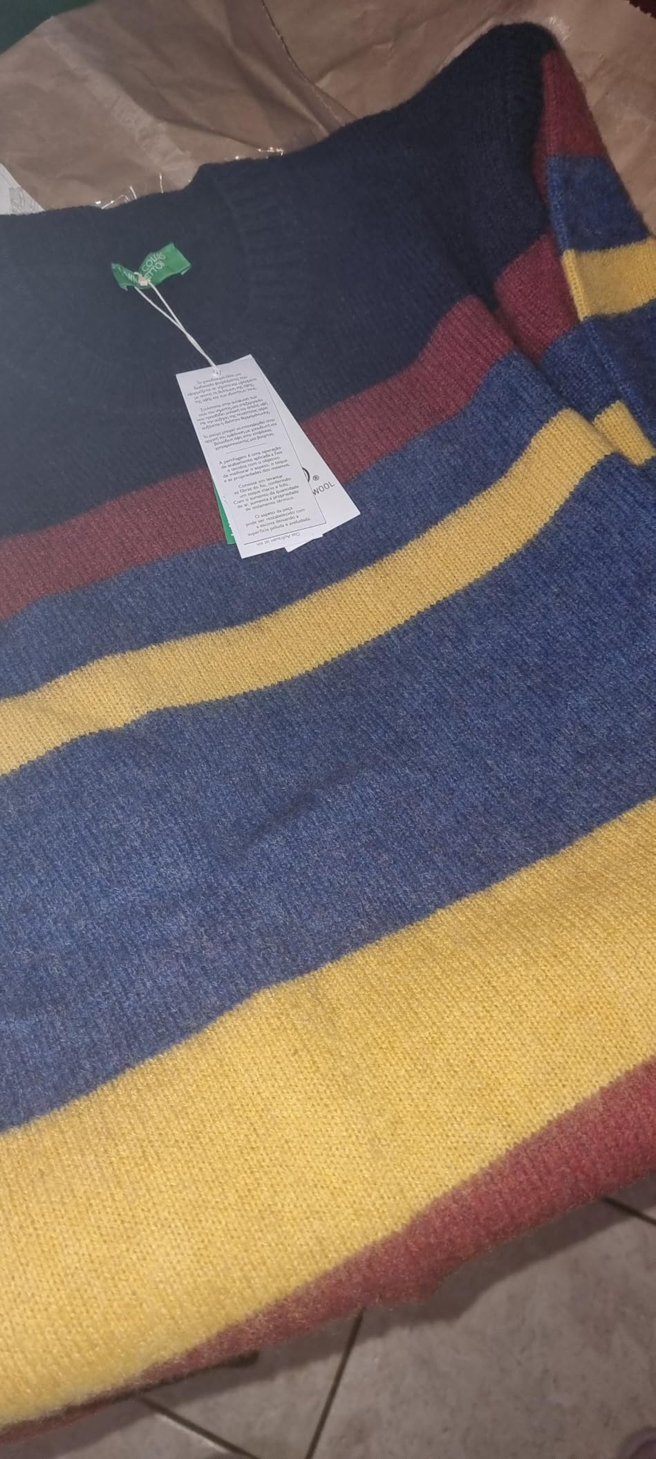 Benetton 103MK10AR Maglione Uomo Blu Taglia XS