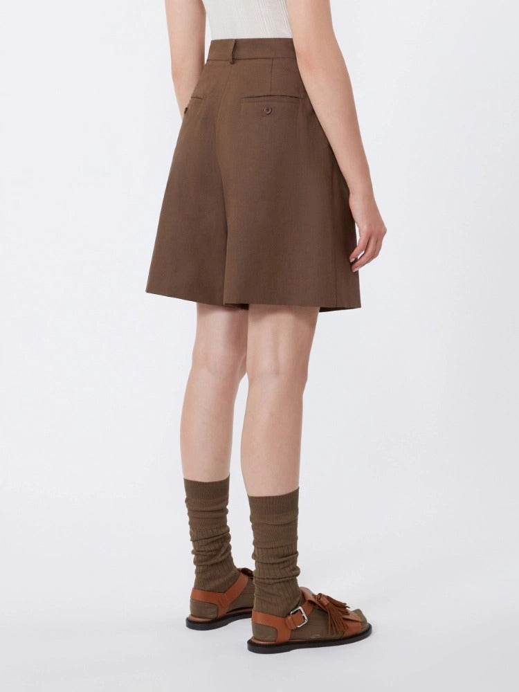 Max Mara Weekend Cuba bermuda donna cioccolato lino
